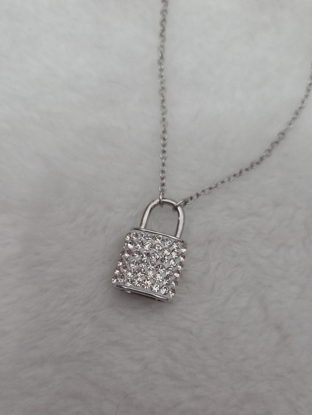Silver Plated Lock Necklace